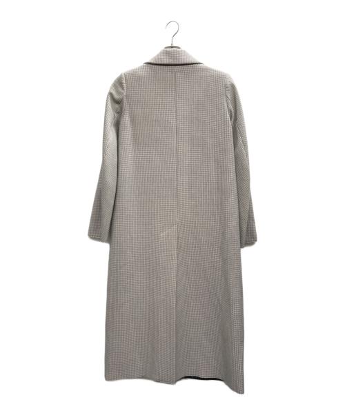 MM6 Maison Margiela（エムエムシックスメゾンマルジェラ）MM6 Maison Margiela (エムエムシックスメゾンマルジェラ) マイクロチェック ステンカラーロングコート ベージュ サイズ:40の古着・服飾アイテム