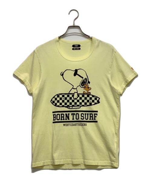 PEANUTS×TMT（ピーナッツ×ティーエムティー）PEANUTS×TMT (ピーナッツ×ティーエムティー) JERSEY(BORN TO SURF) Tシャツ イエロー サイズ:Mの古着・服飾アイテム