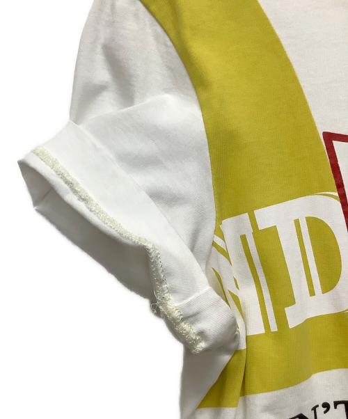 DIESEL（ディーゼル）DIESEL (ディーゼル) T-DIEGIE パッチワークTシャツ ホワイト サイズ:Mの古着・服飾アイテム