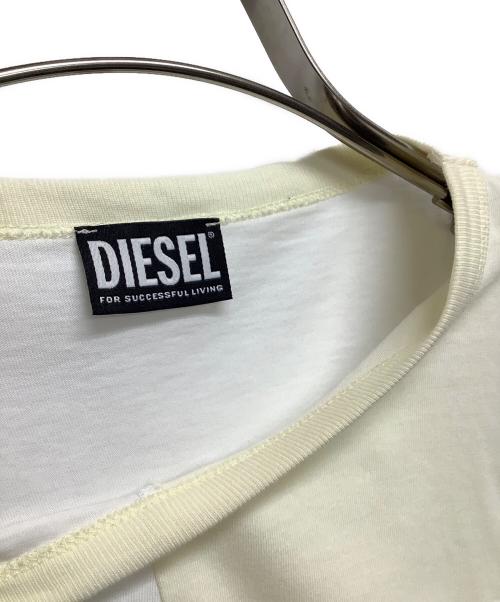 DIESEL（ディーゼル）DIESEL (ディーゼル) T-DIEGIE パッチワークTシャツ ホワイト サイズ:Mの古着・服飾アイテム