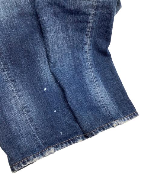 DSQUARED2（ディースクエアード）DSQUARED2 (ディースクエアード) レザーパッチデニムパンツ インディゴ サイズ:42の古着・服飾アイテム