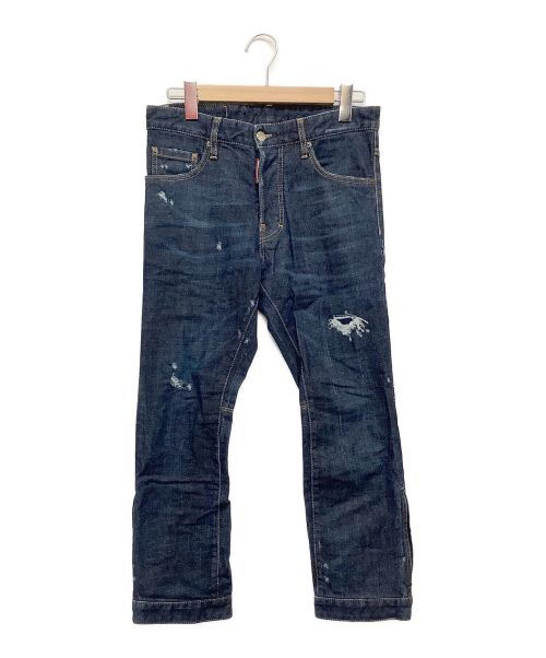 DSQUARED2（ディースクエアード）DSQUARED2 (ディースクエアード) ダメージジーンズ ネイビー サイズ:42の古着・服飾アイテム