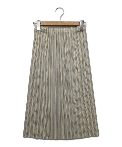 PLEATS PLEASE（プリーツプリーズ）PLEATS PLEASE (プリーツプリーズ) プリーツスカート グレー×アイボリー サイズ:3の古着・服飾アイテム