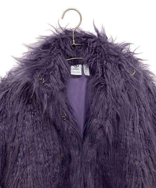 adidas Originals（アディダスオリジナル）adidas Originals (アディダスオリジナル) フェイクファージャケット パープル サイズ:XSの古着・服飾アイテム