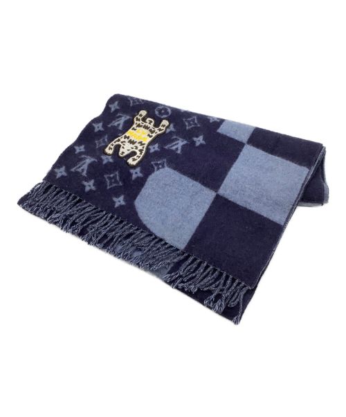 LOUIS VUITTON（ルイ ヴィトン）LOUIS VUITTON (ルイ ヴィトン) NIGO (二ゴー) マフラー ネイビーの古着・服飾アイテム