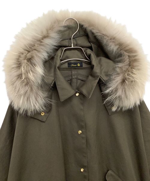 DRAWER（ドゥロワー）DRAWER (ドゥロワー) ファーフードポンチョ グリーン サイズ:記載なしの古着・服飾アイテム