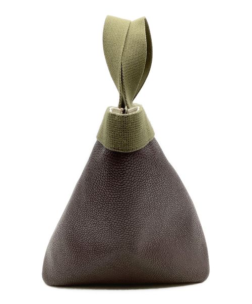 Herve Chapelier（エルベシャプリエ）Herve Chapelier (エルベシャプリエ) リュクス舟型レザートートバッグ ブラウン×カーキの古着・服飾アイテム