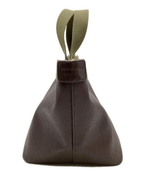 Herve Chapelier（エルベシャプリエ）Herve Chapelier (エルベシャプリエ) リュクス舟型レザートートバッグ ブラウン×カーキの古着・服飾アイテム