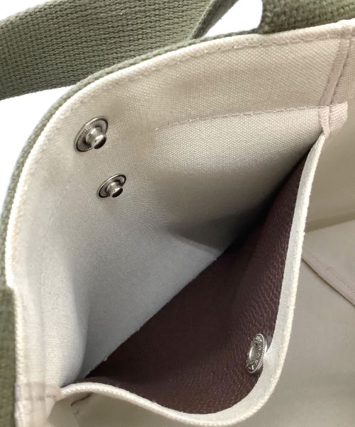 Herve Chapelier（エルベシャプリエ）Herve Chapelier (エルベシャプリエ) リュクス舟型レザートートバッグ ブラウン×カーキの古着・服飾アイテム