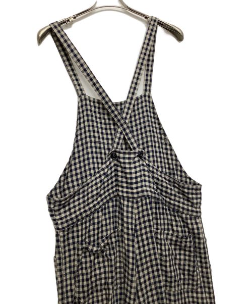 ARMEN（アーメン）ARMEN (アーメン) リネンサロペット ベージュ×ネイビー サイズ:Freeの古着・服飾アイテム