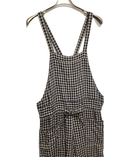 ARMEN（アーメン）ARMEN (アーメン) リネンサロペット ベージュ×ネイビー サイズ:Freeの古着・服飾アイテム