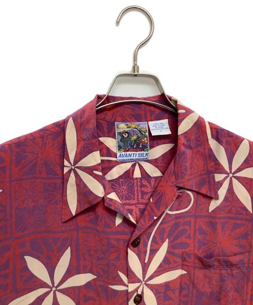 AVANTI（アヴァンティ）AVANTI (アヴァンティ) シルクアロハシャツ パープル×レッド サイズ:Mの古着・服飾アイテム