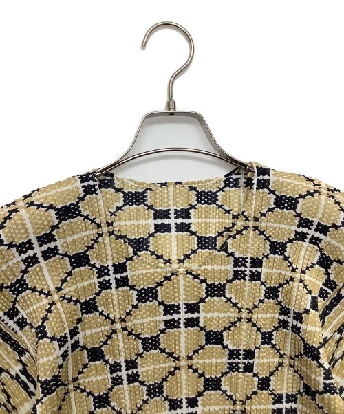 PLEATS PLEASE（プリーツプリーズ）PLEATS PLEASE (プリーツプリーズ) 半袖カットソー ブラウン×ブラック サイズ:3の古着・服飾アイテム