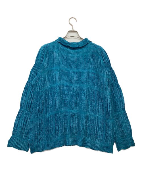 ISSEY MIYAKE（イッセイミヤケ）ISSEY MIYAKE (イッセイミヤケ) プリーツ加工カーディガン スカイブルー サイズ:2の古着・服飾アイテム