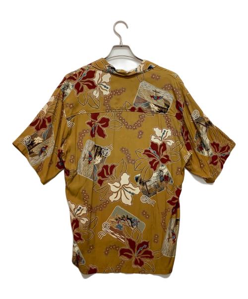 ISLAND LOGO（アイランド ロゴ）ISLAND LOGO (アイランド ロゴ) アロハシャツ ブラウン サイズ:Lの古着・服飾アイテム