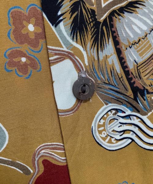 ISLAND LOGO（アイランド ロゴ）ISLAND LOGO (アイランド ロゴ) アロハシャツ ブラウン サイズ:Lの古着・服飾アイテム