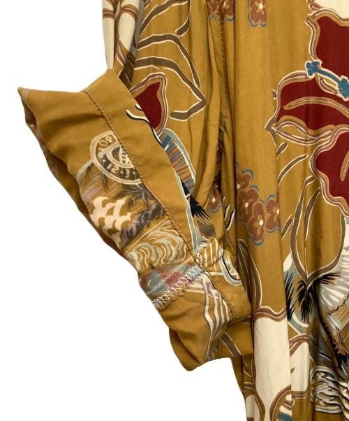 ISLAND LOGO（アイランド ロゴ）ISLAND LOGO (アイランド ロゴ) アロハシャツ ブラウン サイズ:Lの古着・服飾アイテム