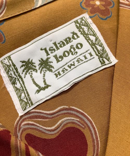ISLAND LOGO（アイランド ロゴ）ISLAND LOGO (アイランド ロゴ) アロハシャツ ブラウン サイズ:Lの古着・服飾アイテム