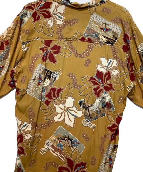 ISLAND LOGO（アイランド ロゴ）ISLAND LOGO (アイランド ロゴ) アロハシャツ ブラウン サイズ:Lの古着・服飾アイテム