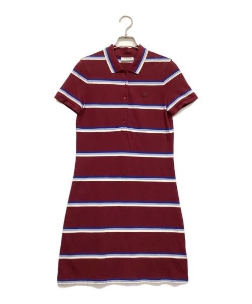 LACOSTE（ラコステ）LACOSTE (ラコステ) 半袖ワンピース レッド サイズ:36の古着・服飾アイテム