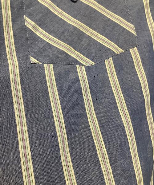 PLAINS（プレーン）PLAINS (プレーン) ウエスタンストライプシャツ ブルー サイズ:Lの古着・服飾アイテム