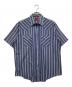 PLAINS（プレーン）の古着「ウエスタンストライプシャツ」｜ブルー