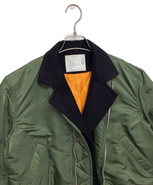 sacai（サカイ）sacai (サカイ) コート グリーン×ネイビー サイズ:1の古着・服飾アイテム