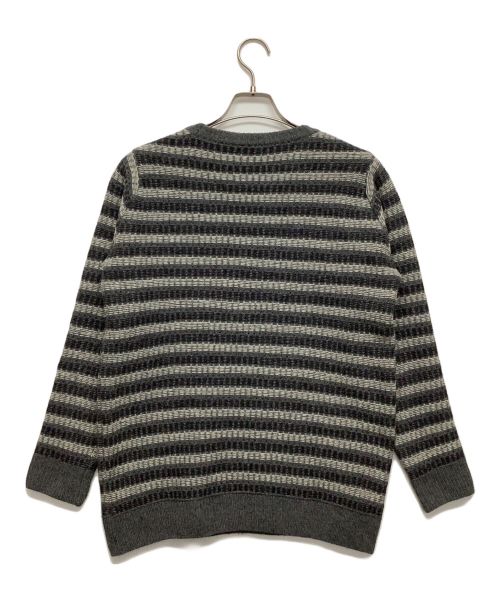 SUNSPEL（サンスペル）SUNSPEL (サンスペル) ラムズウールフェアアイルクルーネックニット グレー×ホワイト サイズ:Mの古着・服飾アイテム