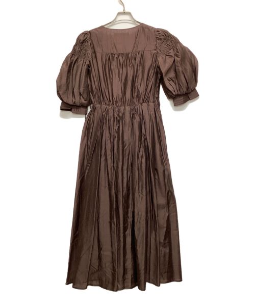 HER LIP TO（ハーリップトゥ）HER LIP TO (ハーリップトゥ) Airy Volume Sleeve Dress ブラウン サイズ:Sサイズ 未使用品の古着・服飾アイテム