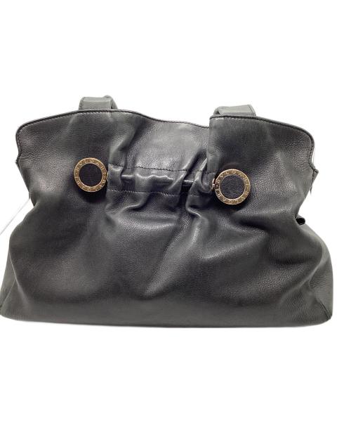 BVLGARI（ブルガリ）BVLGARI (ブルガリ) レザーショルダーバッグ ブラックの古着・服飾アイテム