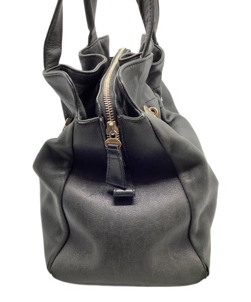 BVLGARI（ブルガリ）BVLGARI (ブルガリ) レザーショルダーバッグ ブラックの古着・服飾アイテム