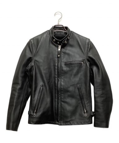 【未使用/タグ付】34 Schott 黒 レザージャケット 中古・古着通販】Schott (ショット) シングルライダースジャケット