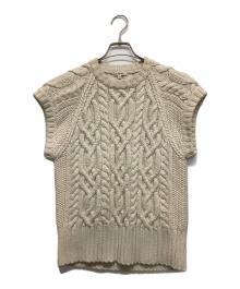 BLAMINK（ブラミンク）の古着「カシミヤハンドケーブルベスト」｜ベージュ