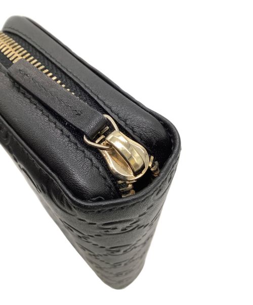 GUCCI（グッチ）GUCCI (グッチ) ラウンドファスナーウォレット ブラックの古着・服飾アイテム