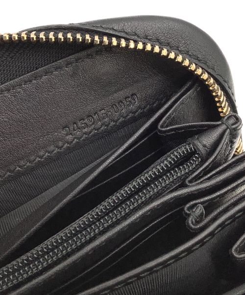 GUCCI（グッチ）GUCCI (グッチ) ラウンドファスナーウォレット ブラックの古着・服飾アイテム