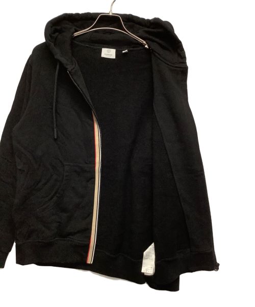 BURBERRY LONDON（バーバリーロンドン）BURBERRY LONDON (バーバリーロンドン) アイコンストライプ テープ パーカー ブラック サイズ:S Pの古着・服飾アイテム