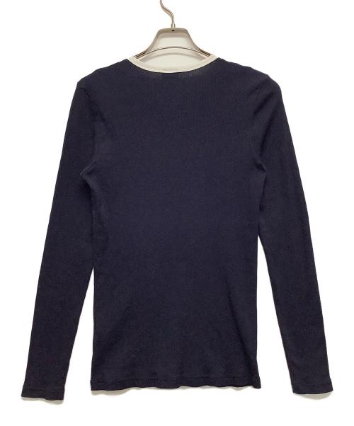 DOLCE & GABBANA（ドルチェ＆ガッバーナ）DOLCE & GABBANA (ドルチェ＆ガッバーナ) ヘンリーネックカットソー ネイビー×ホワイト サイズ:Sの古着・服飾アイテム