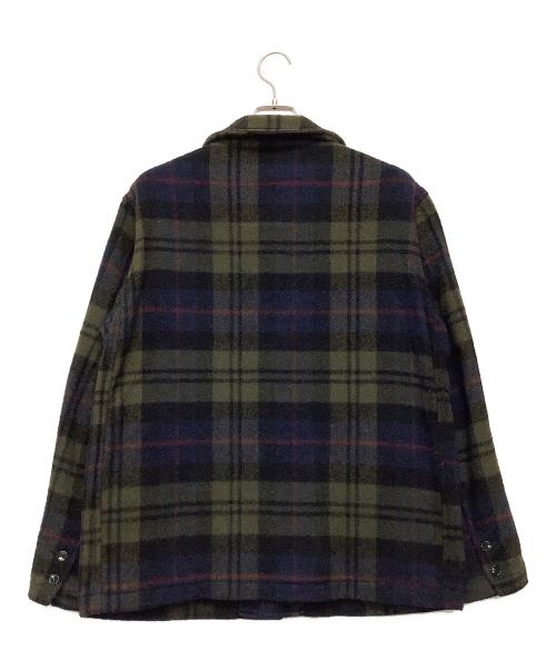 JOHNSON WOOLEN MILLS（ジョンソンウーレンミルズ）JOHNSON WOOLEN MILLS (ジョンソンウーレンミルズ) ウールカバーオール カーキ×ネイビー サイズ:Lの古着・服飾アイテム