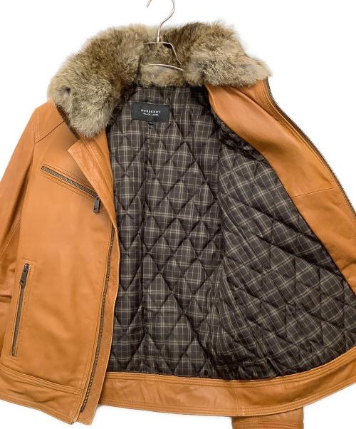 BURBERRY BLACK LABEL（バーバリーブラックレーベル）BURBERRY BLACK LABEL (バーバリーブラックレーベル) ラムレザージャケット ブラウン サイズ:Mの古着・服飾アイテム