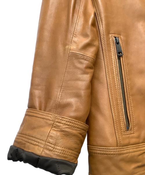 BURBERRY BLACK LABEL（バーバリーブラックレーベル）BURBERRY BLACK LABEL (バーバリーブラックレーベル) ラムレザージャケット ブラウン サイズ:Mの古着・服飾アイテム