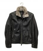 BURBERRY BLACK LABELバーバリーブラックレーベル）の古着「ラムレザージャケット」｜ブラック