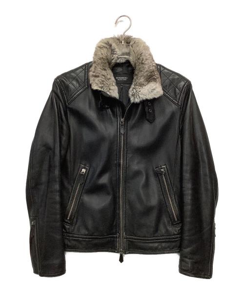 BURBERRY BLACK LABEL（バーバリーブラックレーベル）BURBERRY BLACK LABEL (バーバリーブラックレーベル) ラムレザージャケット ブラック サイズ:Mの古着・服飾アイテム