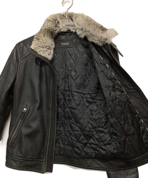 BURBERRY BLACK LABEL（バーバリーブラックレーベル）BURBERRY BLACK LABEL (バーバリーブラックレーベル) ラムレザージャケット ブラック サイズ:Mの古着・服飾アイテム