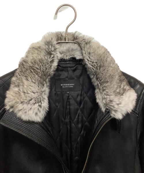 BURBERRY BLACK LABEL（バーバリーブラックレーベル）BURBERRY BLACK LABEL (バーバリーブラックレーベル) ラムレザージャケット ブラック サイズ:Mの古着・服飾アイテム