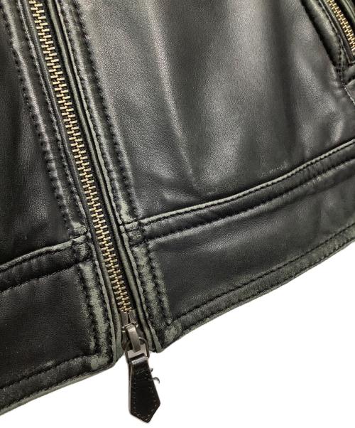 BURBERRY BLACK LABEL（バーバリーブラックレーベル）BURBERRY BLACK LABEL (バーバリーブラックレーベル) ラムレザージャケット ブラック サイズ:Mの古着・服飾アイテム