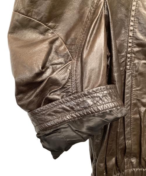 MIU MIU（ミュウミュウ）MIU MIU (ミュウミュウ) 5分袖レザージャケット ブラウン サイズ:40の古着・服飾アイテム