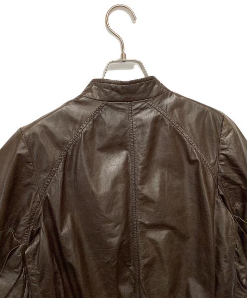 MIU MIU（ミュウミュウ）MIU MIU (ミュウミュウ) 5分袖レザージャケット ブラウン サイズ:40の古着・服飾アイテム