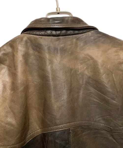 その他ブランド（ソノタブランド）その他ブランド (ソノタブランド) レザージャケット ブラウン サイズ:ＸLの古着・服飾アイテム
