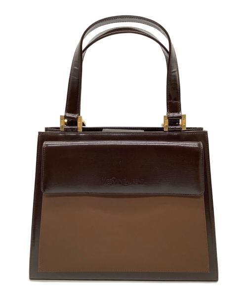 Yves Saint Laurent（イヴサンローラン）Yves Saint Laurent (イヴサンローラン) ハンドバッグ ブラウン×ブラウンの古着・服飾アイテム