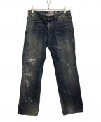DOLCE & GABBANAドルチェ＆ガッバーナ）の古着「ダメージデニムパンツ」｜ブルー